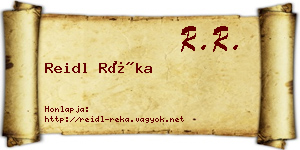 Reidl Réka névjegykártya